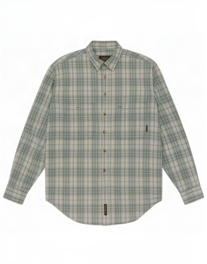 Camicia da uomo Timberland in cotone a quadri blu medio
