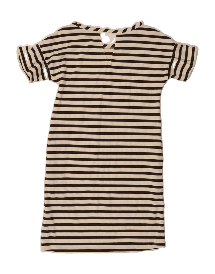MASSIMO DUTTI Womens Shift Dress UK 6 XS White Striped Cotton Vintage Massimo Dutti and Second-Hand Massimo Dutti from Messina Hembry 