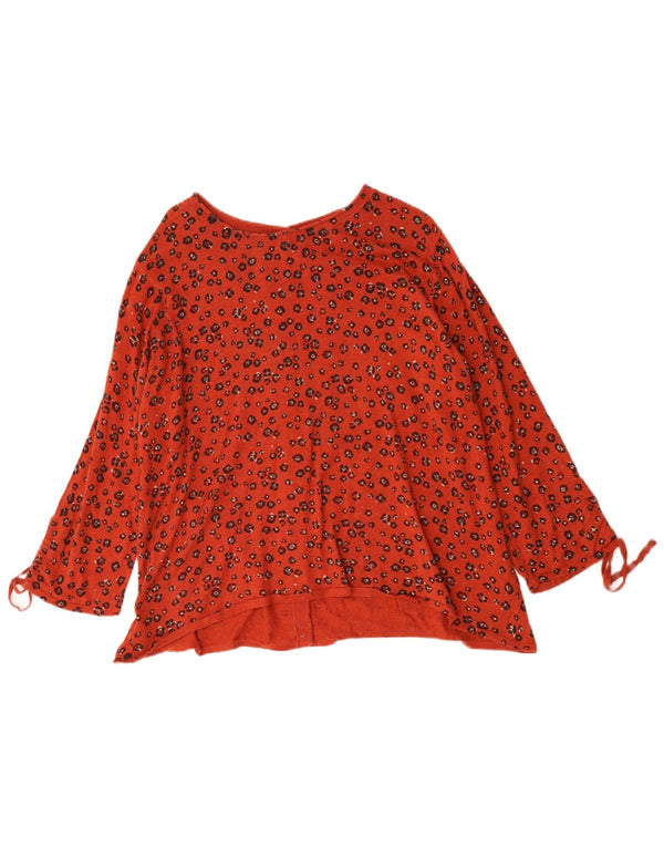 Top da donna a maniche lunghe Fat Face UK 20 2XL Cotone con stampa animalier rosso