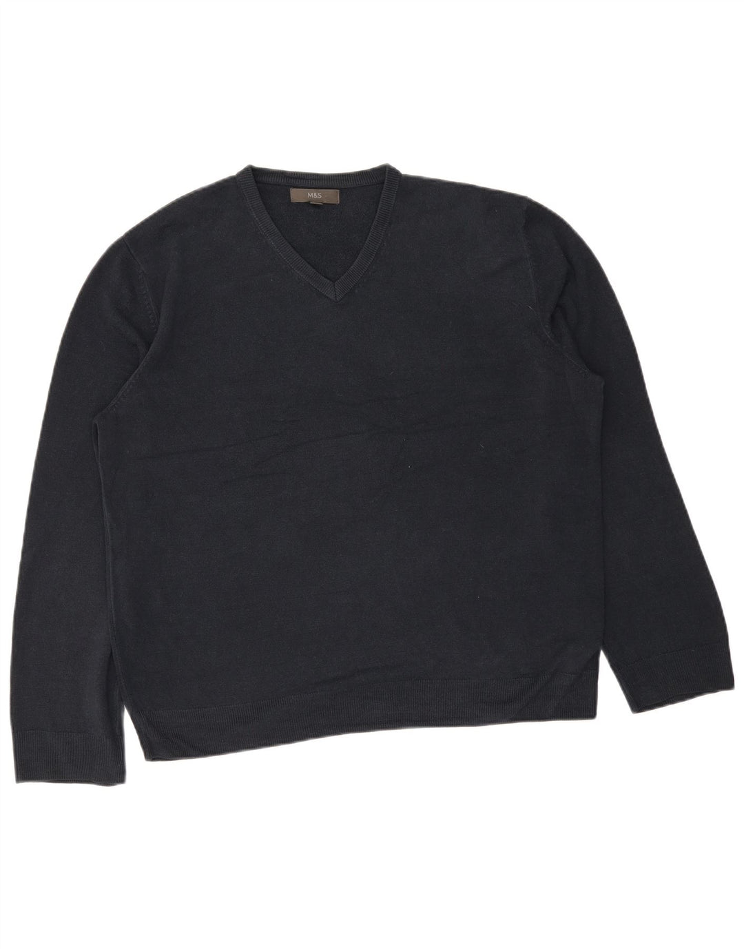 Maglione da uomo con scollo a V Marks & Spencer 2XL acrilico blu navy