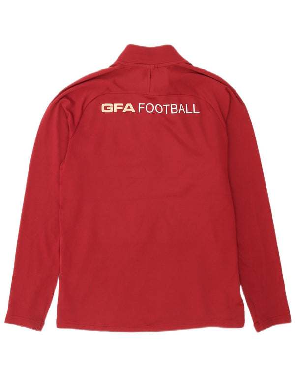 Nike - Top grafico da uomo con zip e collo, manica lunga, rosso medio, color block sportivo