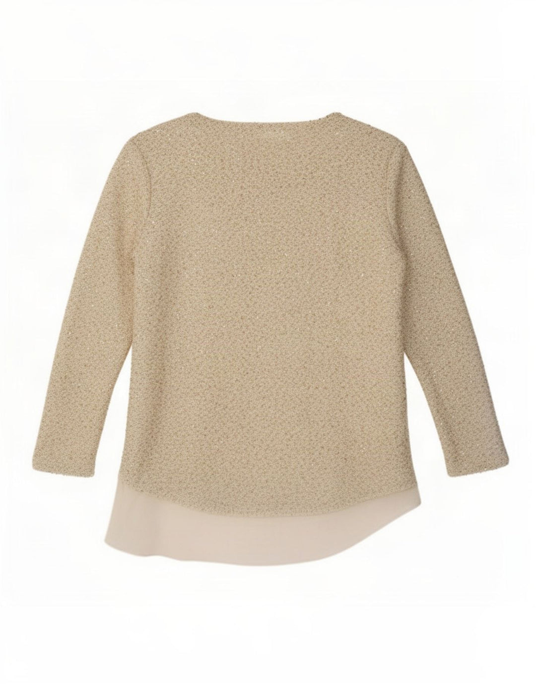 Top tunica con maniche a 3/4 da donna Zara UK 16 grande poliestere beige