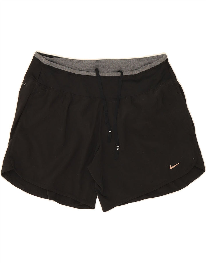 Pantaloncini sportivi NIKE Dri Fit da donna UK 14 medio nero poliestere