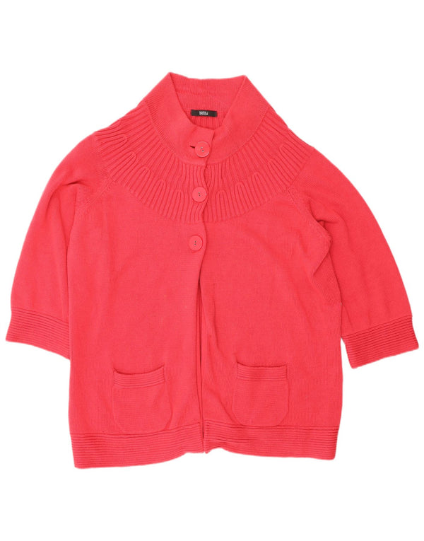 Maglione cardigan con maniche a 3/4 da donna Marks & Spencer UK 20 2XL Cotone rosa