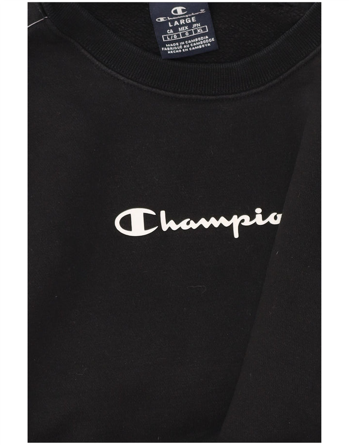 CHAMPION Felpa con grafica da uomo Maglione grande in cotone color block nero