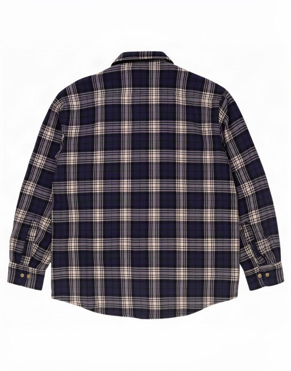 John F Gee Camicia da uomo in flanella da boscaiolo XL a quadri blu navy