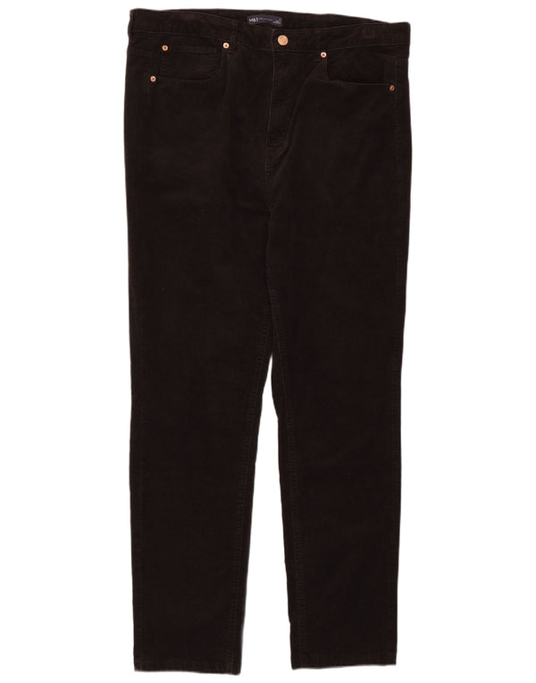 Pantaloni in velluto a coste da donna Marks & Spencer UK 18 XL W36 L30 Marrone Classico