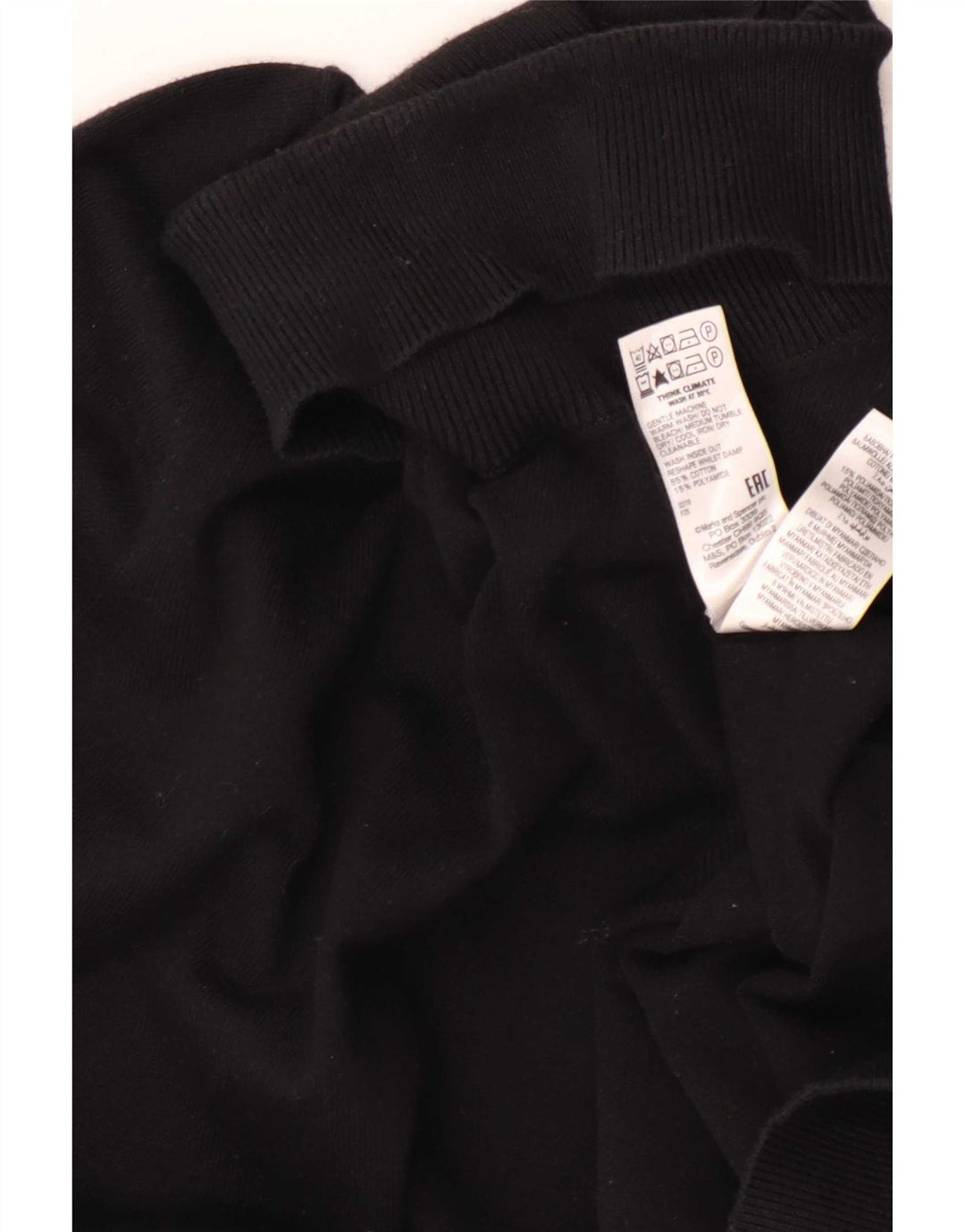 Maglione maglione a collo alto da uomo Marks & Spencer grande cotone nero
