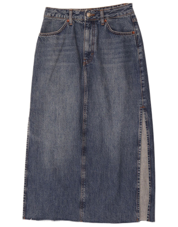 Topshop Womens Denim Skirt UK 8 Small W26  Blue Cotton