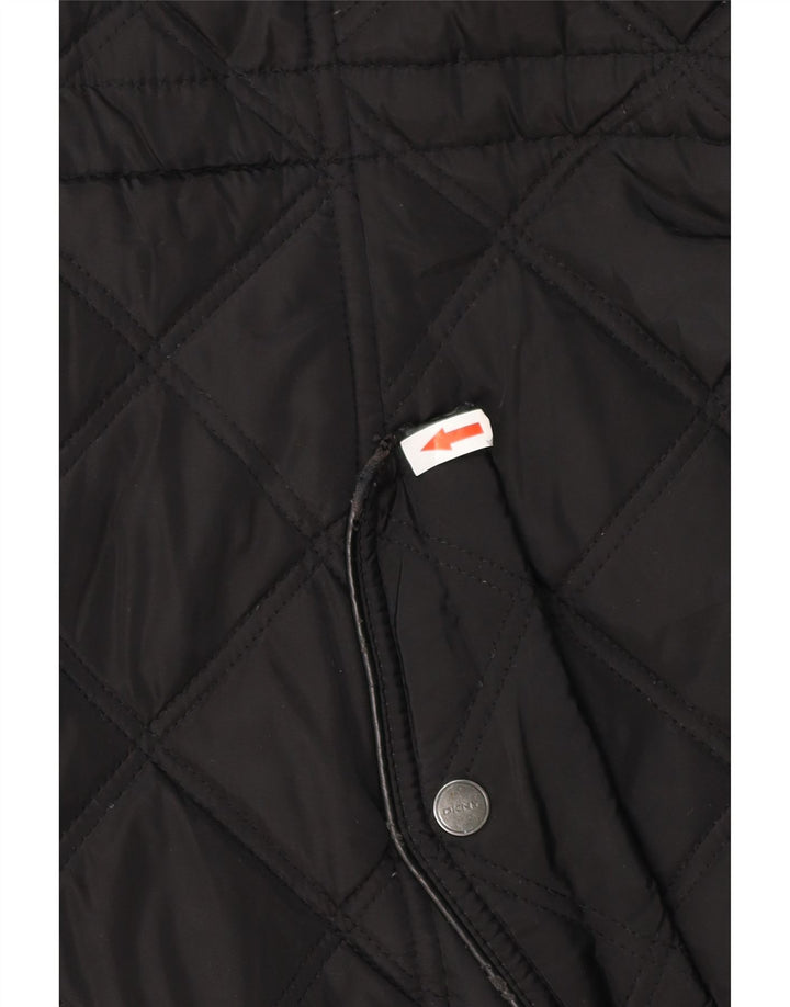 Cappotto trapuntato con cappuccio da donna DKNY UK 18 XL poliestere nero