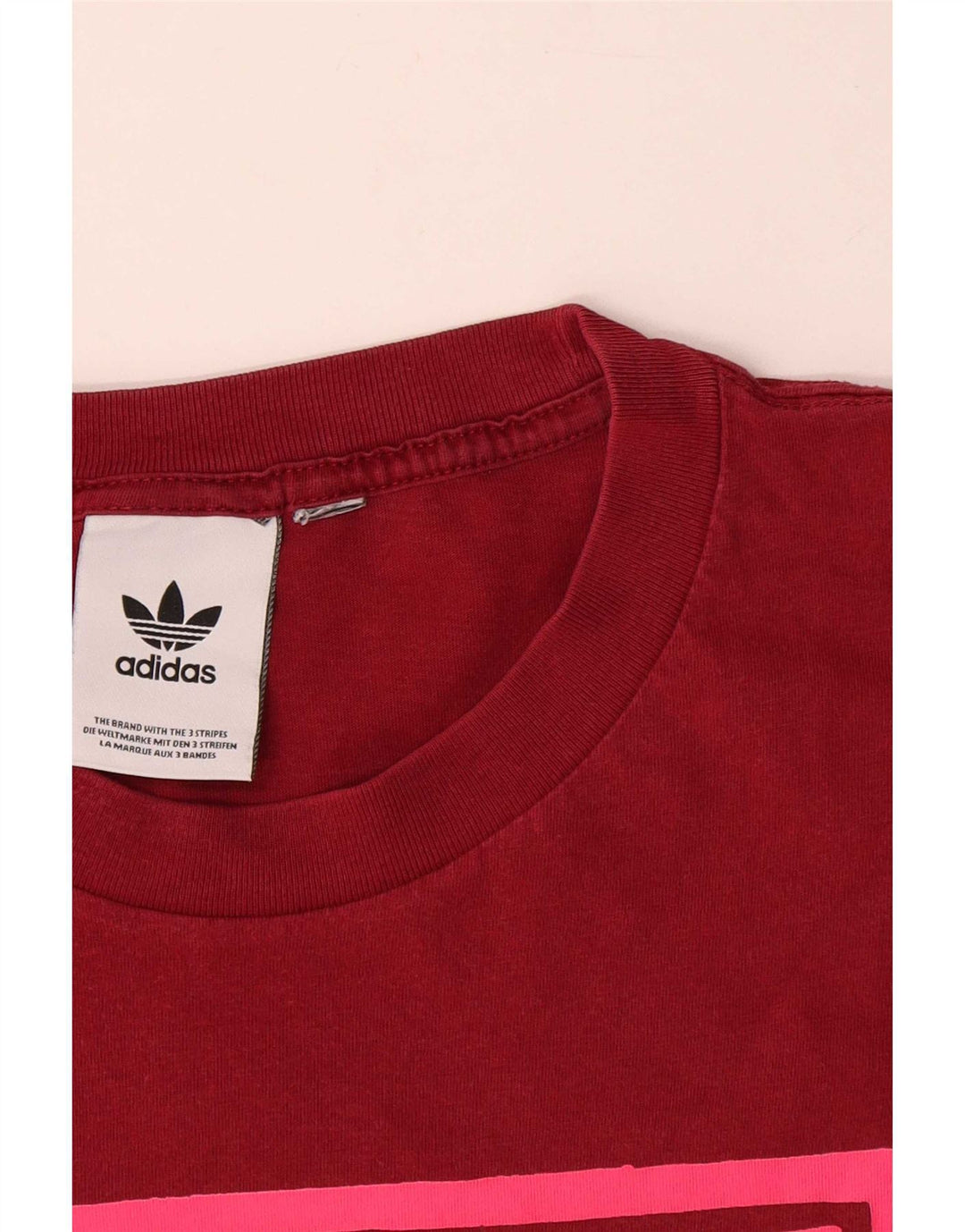Maglietta grafica Adidas da uomo con tre strisce, grande, rossa