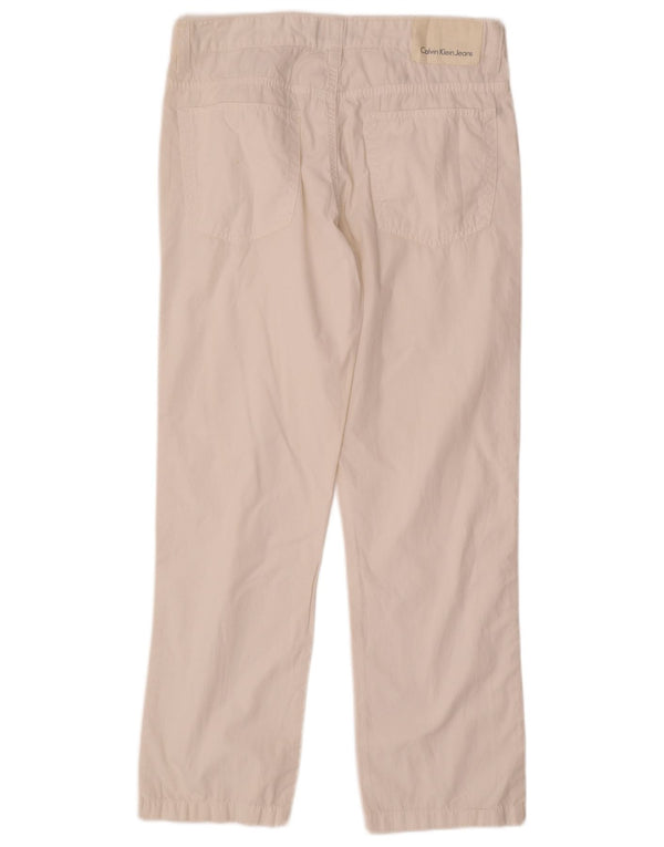Pantaloni casual dritti da uomo Calvin Klein W30 L29 cotone bianco