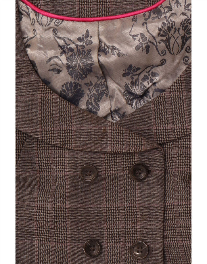 Gilet doppiopetto da donna TED BAKER taglia 2 piccolo in lana a quadri grigi