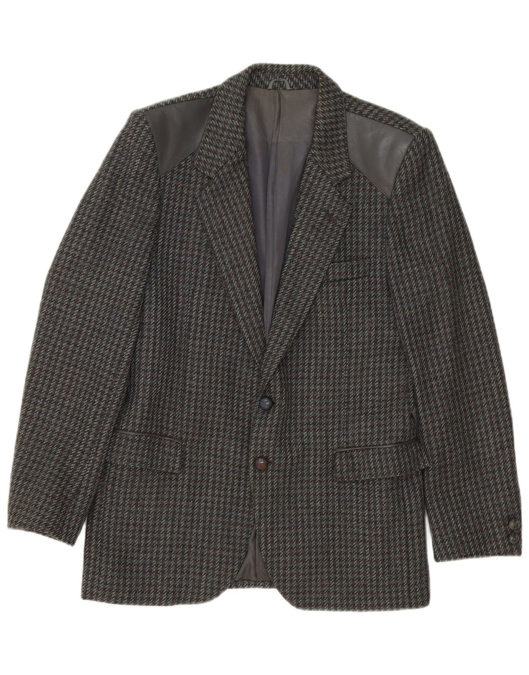 Giacca blazer vintage da uomo a 2 bottoni IT 46 piccolo pied de poule grigio