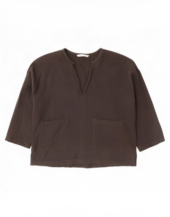Camicetta oversize da donna Zara con maniche a 3/4, taglia UK 12, media, nera