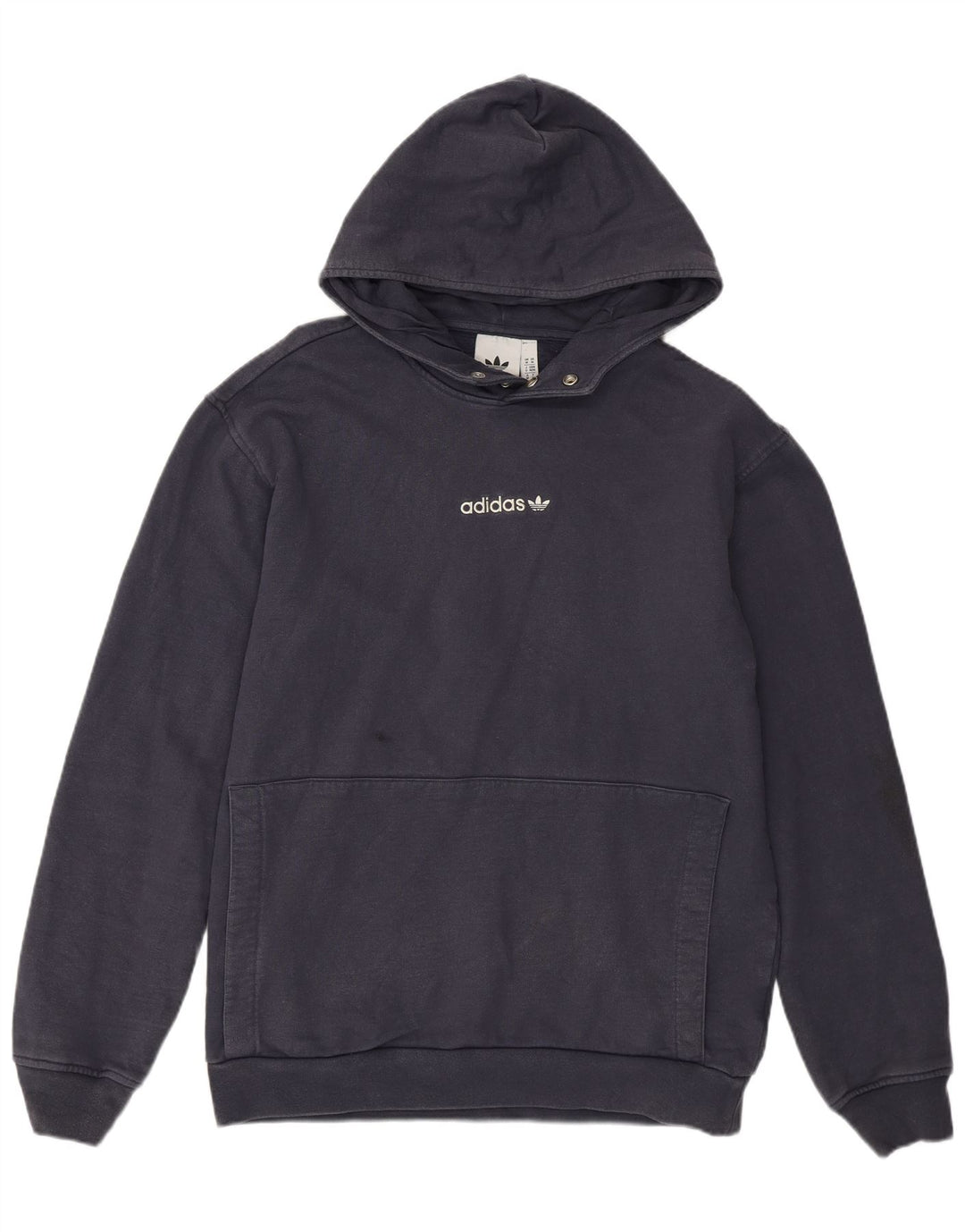 Felpa con cappuccio da uomo Adidas media in cotone blu navy