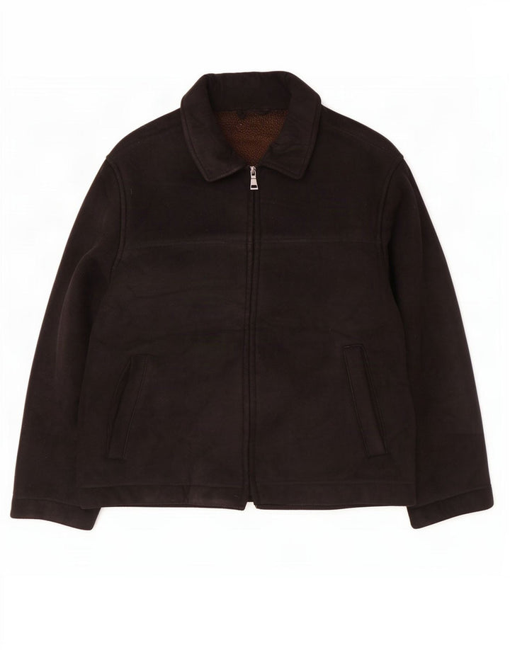 Giacca da uomo Marks & Spencer Blue Harbour Sherpa UK 40 Large Poliestere nero