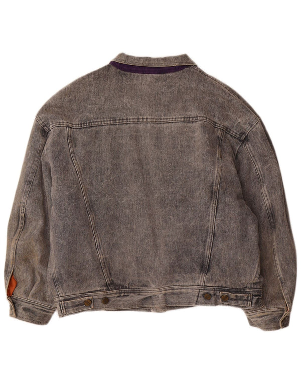 CHIUSO Giacca di jeans oversize da donna UK 14 Large Grigio