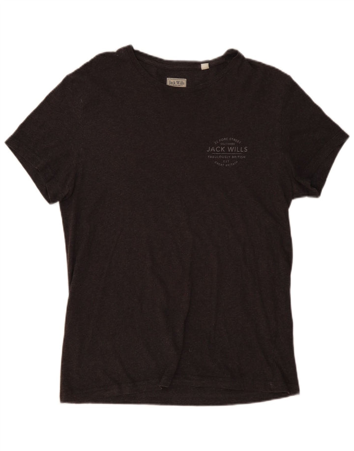 JACK WILLS T-shirt da uomo Top in cotone grigio medio