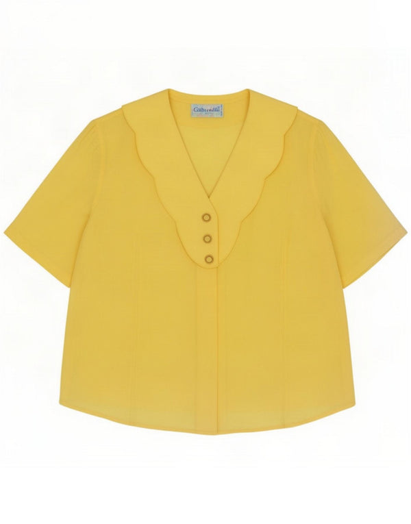 Gabri elle La Camicia Camicia a maniche corte da donna UK 16 Large Yellow