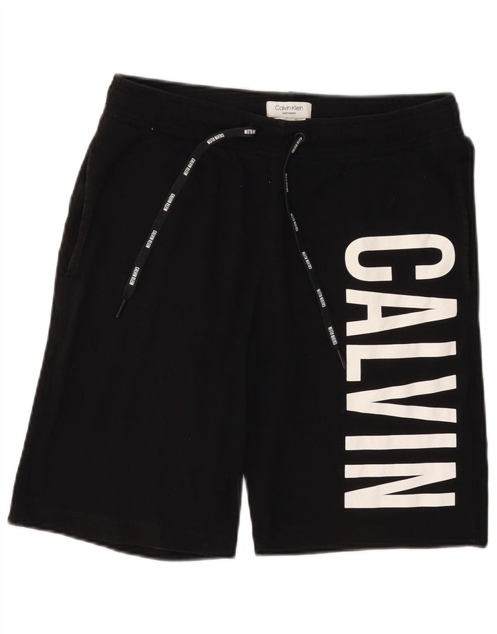 CALVIN KLEIN Pantaloncini da bagno con grafica da uomo in cotone nero medio