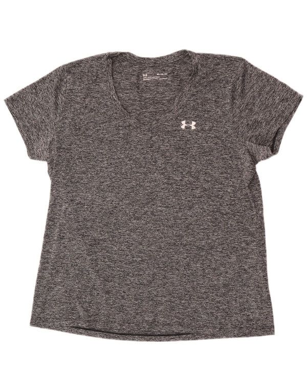 Maglietta Under Armour da donna Heat Gear vestibilità ampia UK 18 XL grigio chiazzato