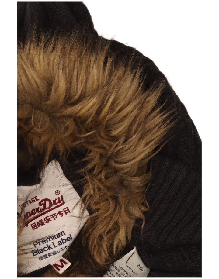 Maglione da donna con collo alto e collo alto SUPERDRY UK 12 Grigio medio