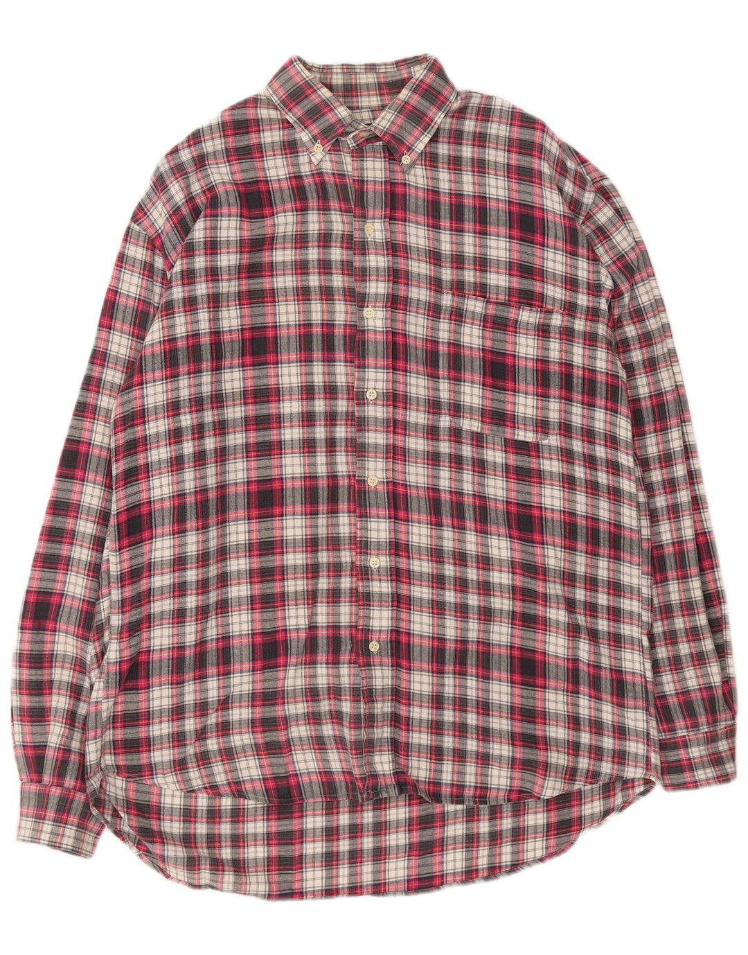 Camicia vintage da uomo in flanella di cotone a quadri rossi grandi