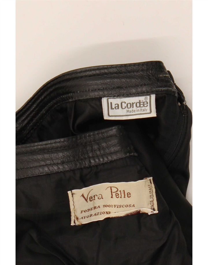 Gonna in pelle da donna La Cordee media W30 nera