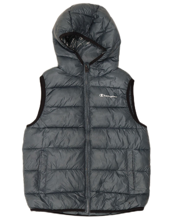 Gilet imbottito con cappuccio Champion da ragazzo 13-14 anni XL poliestere grigio