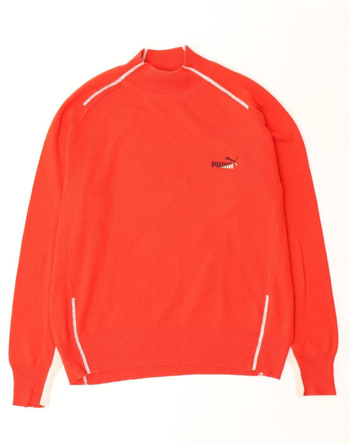Maglione Puma da uomo con collo alto e color block grande rosso