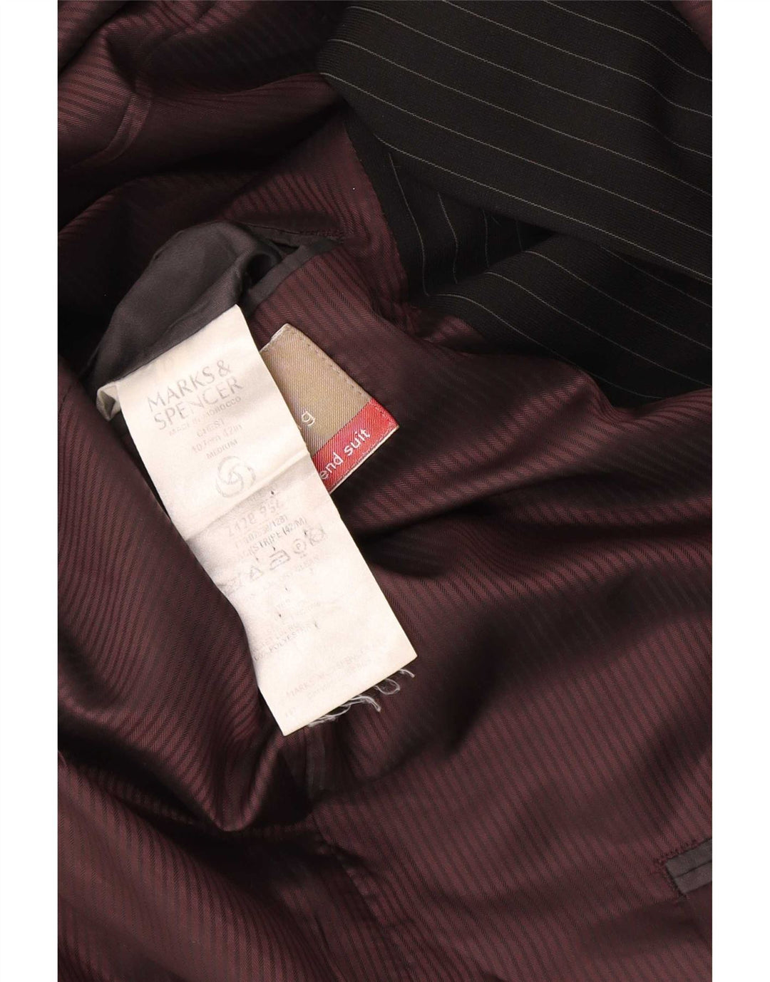 Giacca blazer a 2 bottoni Marks & Spencer da uomo UK 42 grande gessato nero