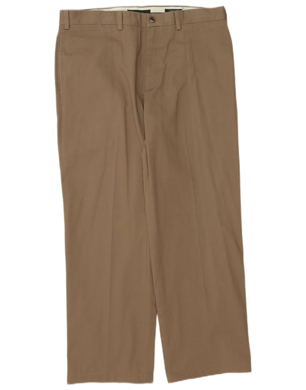 EDDIE BAUER Pantaloni chino dritti da uomo dalla vestibilità classica W36 L30 in cotone beige