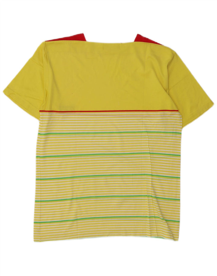 DUBIN Womens T-Shirt Top UK 10 Small Yellow Striped