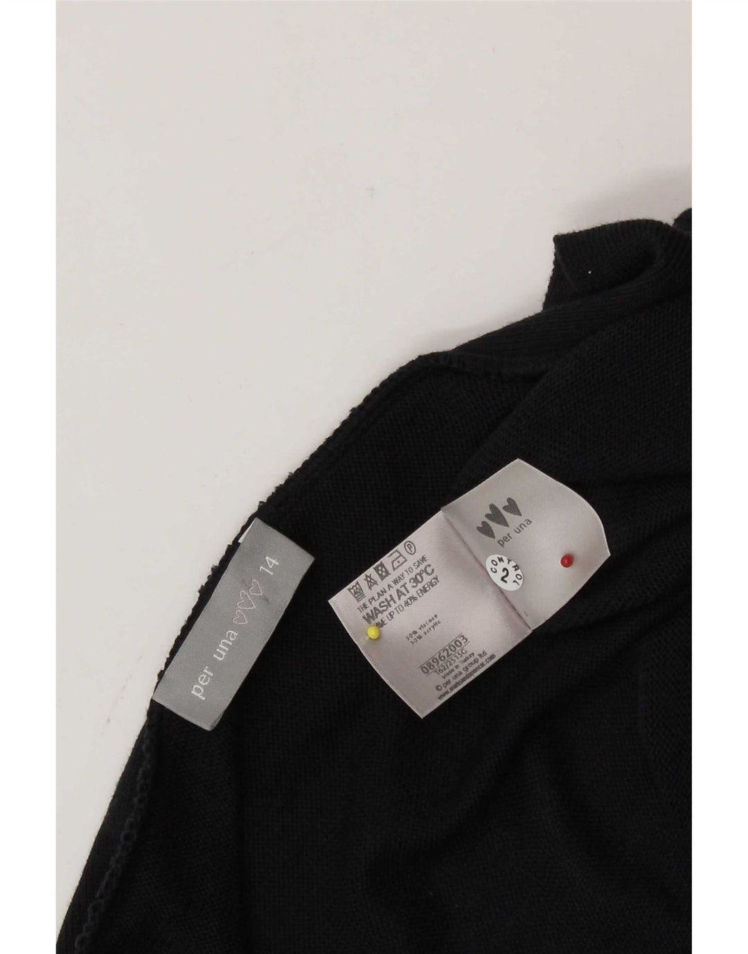 Maglione cardigan asimmetrico da donna Marks & Spencer UK 14 grande nero