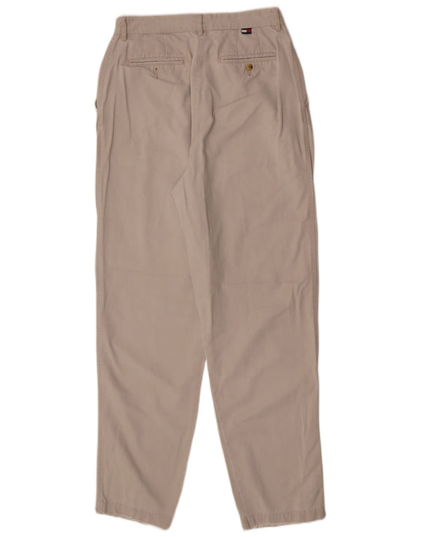 Tommy Hilfiger Pantaloni chino a vita alta da donna UK 10 Large W28 L32 Beige