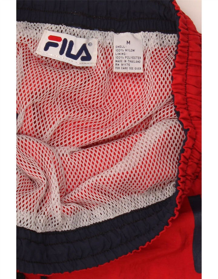 Pantaloncini sportivi grafici da uomo Fila in nylon rosso medio