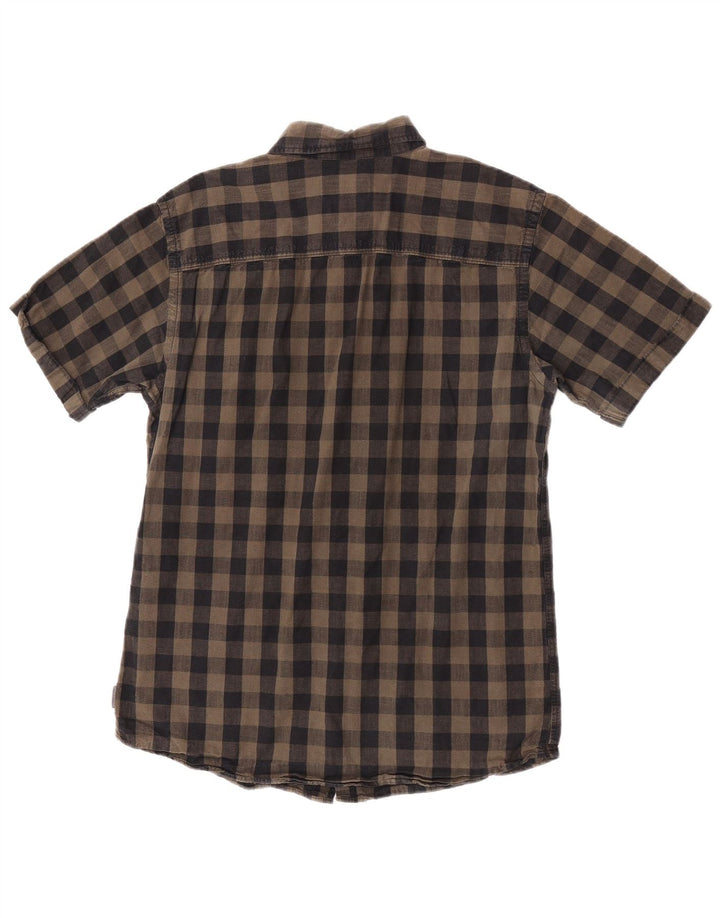 Camicia da uomo Regular Fit Jack & Jones in cotone a quadretti marrone medio