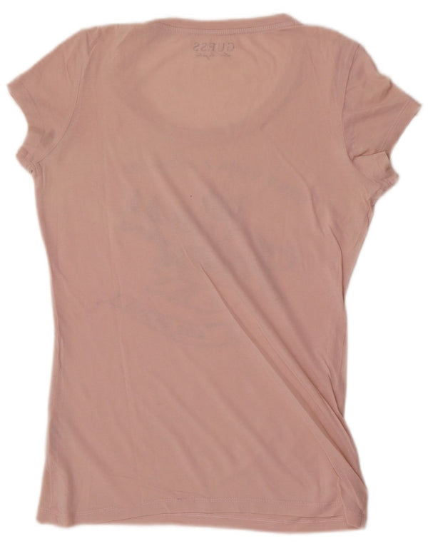Guess T-shirt grafica da donna Top UK 12 Rosa medio