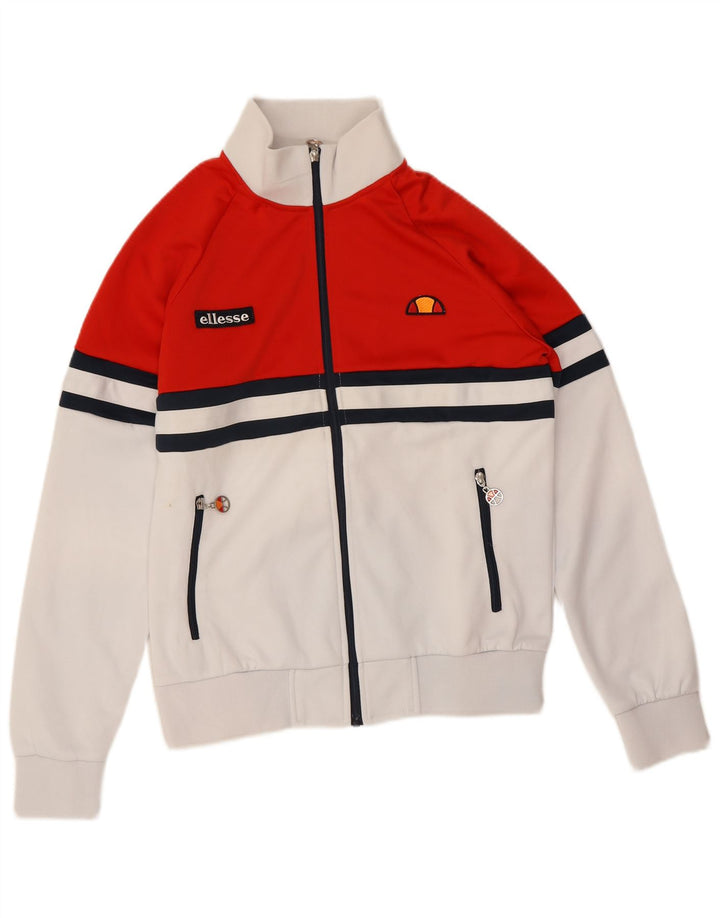 Giacca da ginnastica da uomo Ellesse piccola in poliestere color block bianco