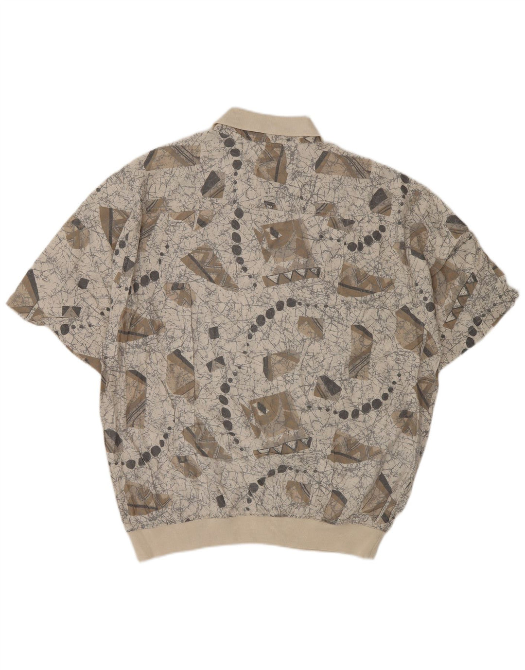 Malagrida Camicia pullover a maniche corte da uomo con motivo astratto XL in viscosa grigia