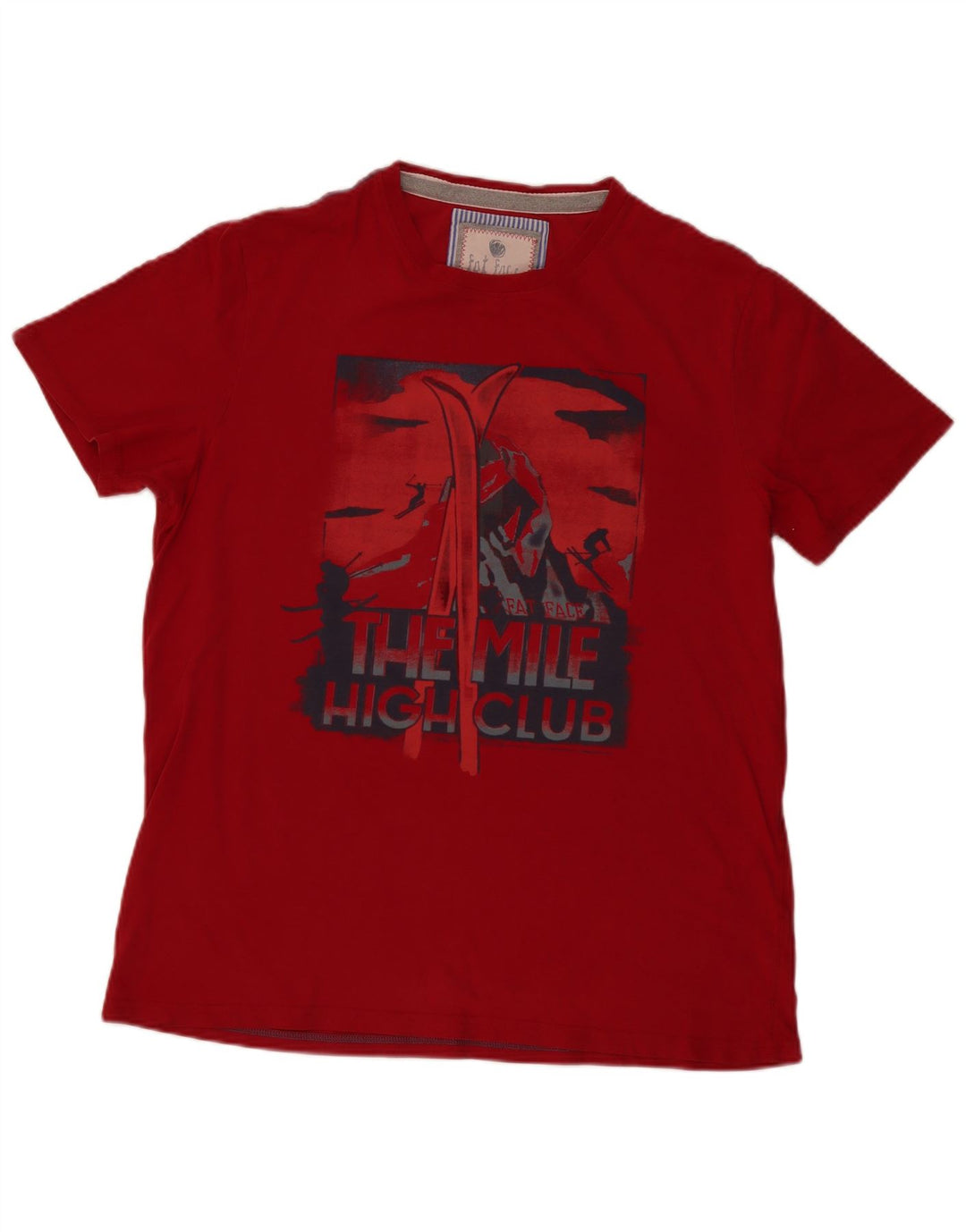 T-shirt grafica da uomo Fat Face Top XL in cotone rosso