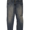 Jeans slim invecchiati da uomo Zara EU 42 Large W32 L30 Blu
