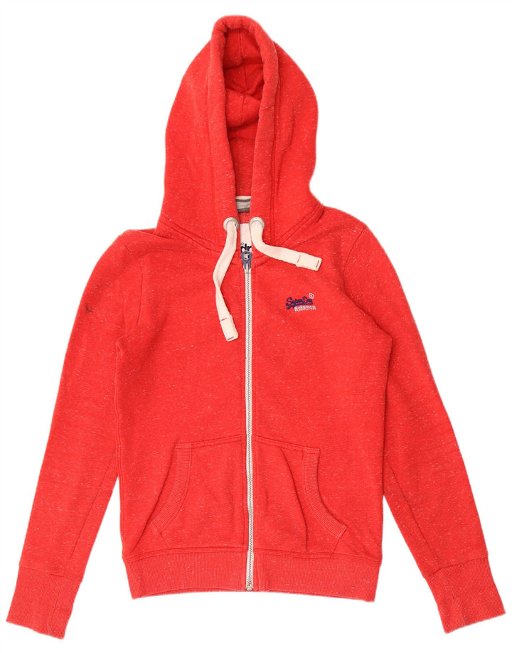 Maglione con cappuccio e zip da uomo SUPERDRY piccolo poliestere chiazzato rosso