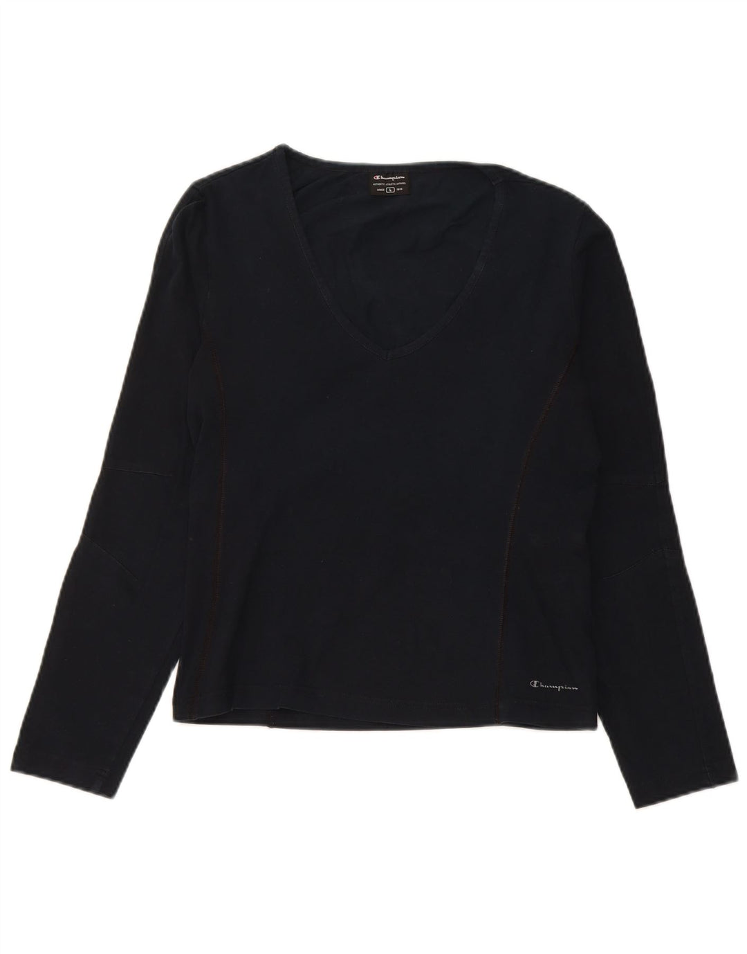Top da donna a maniche lunghe Champion UK 14 Large in cotone blu navy