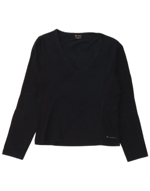 Top da donna a maniche lunghe Champion UK 14 Large in cotone blu navy