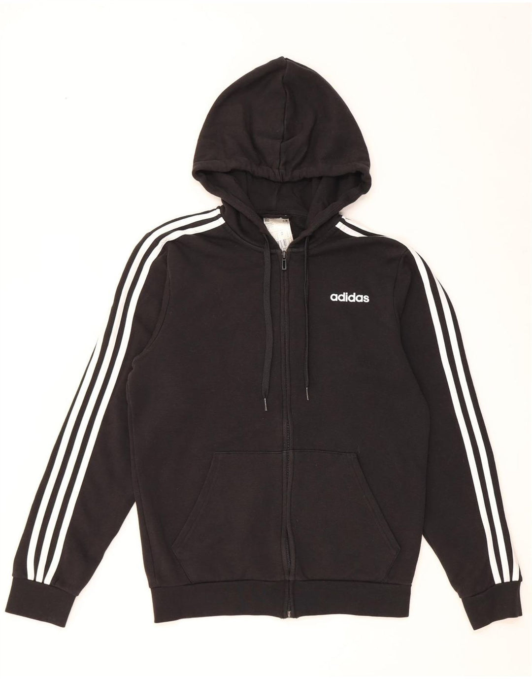 Maglione con cappuccio e zip Adidas da uomo piccolo in cotone nero