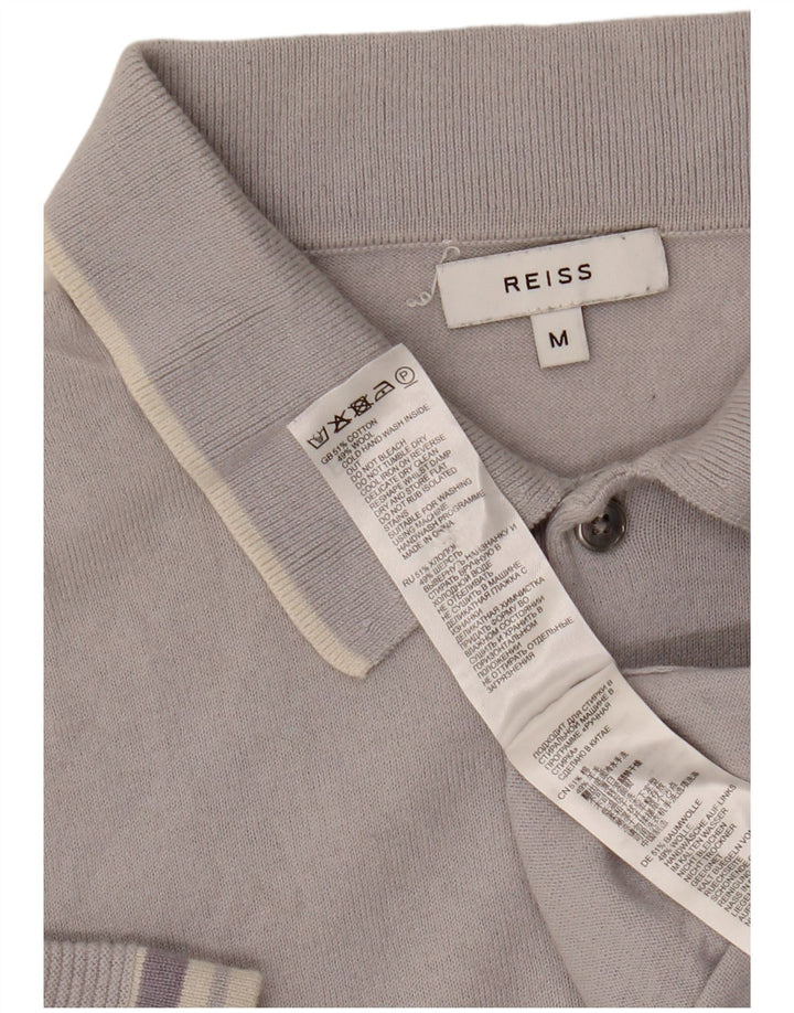 Polo da uomo Reiss in cotone grigio medio
