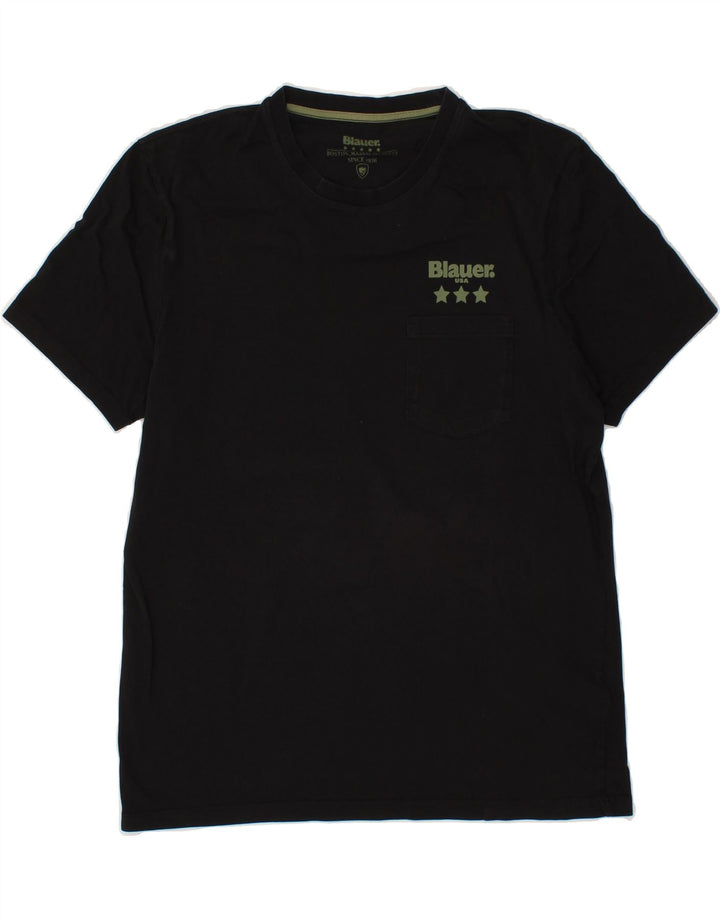 BLAUER Womens T-Shirt Top UK 18 XL Black Cotton Vintage Blauer and Second-Hand Blauer from Messina Hembry 