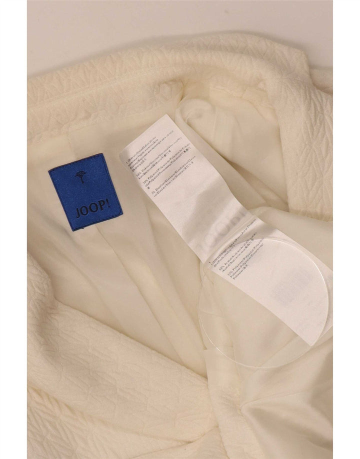Giacca blazer da donna a 2 bottoni Joop EU 38 viscosa geometrica bianco sporco medio